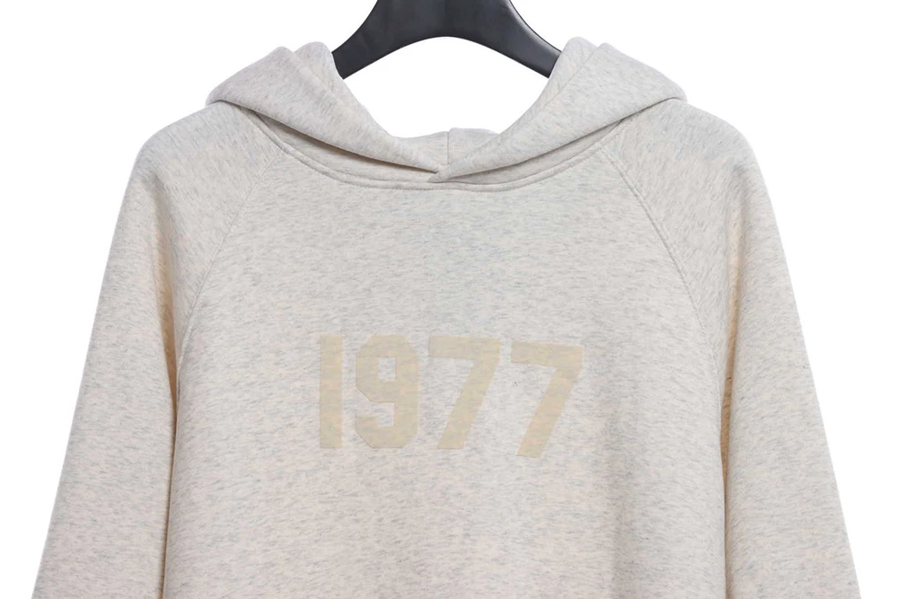 1977 Flocking Fleece Hoodie Replica Beige