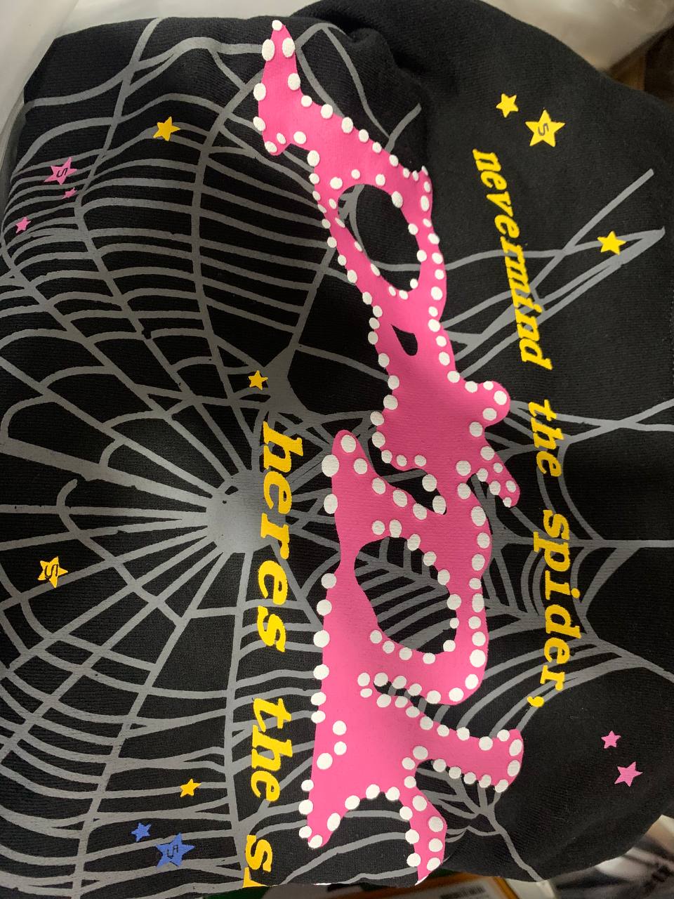 pink and black sp5der hoodie