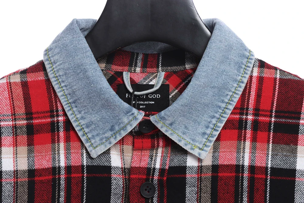 Red Plaid Panel Shirt Replica Side View