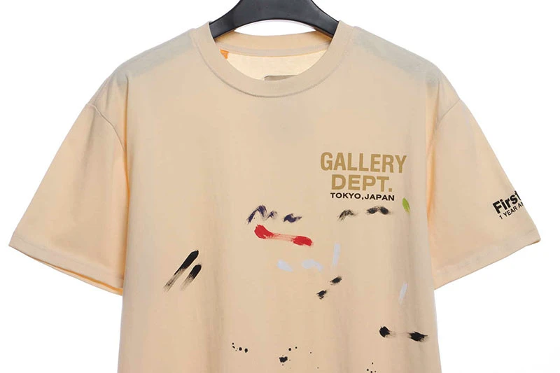 gallery dept distressed wash hand painted graffiti print t shirt