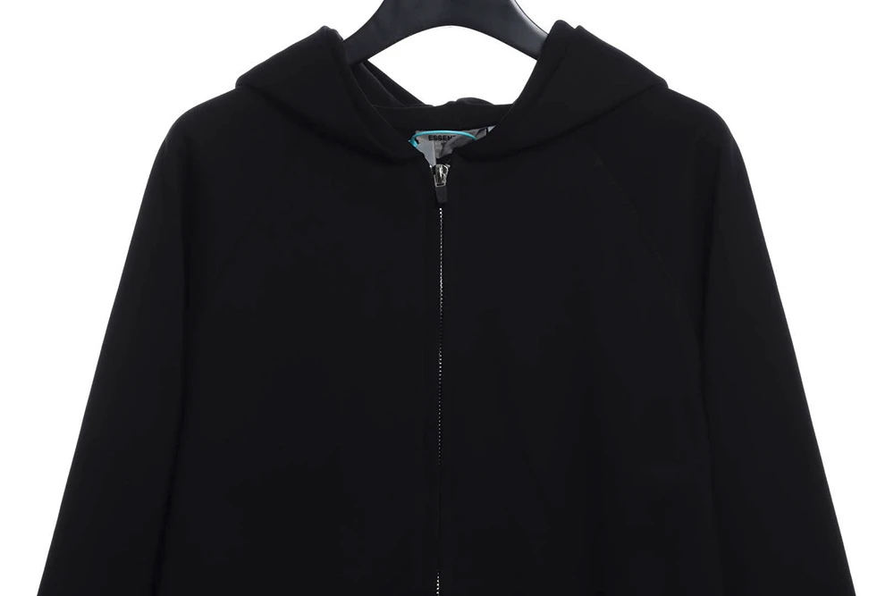Back Silicone Letter Zip Hoodie Replica Drawstring Close-up