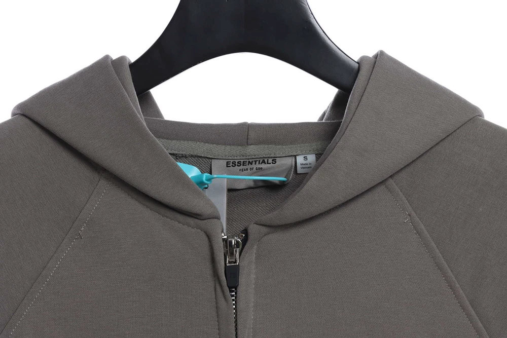 Back Silicone Letter Zip Hoodie Replica Logo Close-up