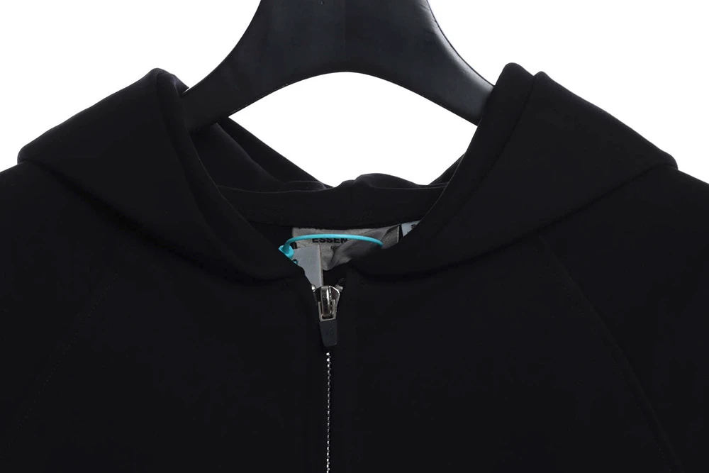 Back Silicone Letter Zip Hoodie Replica Close-up Fabric