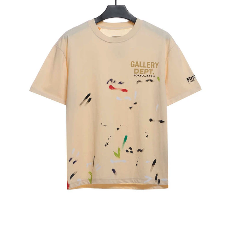 gallery dept distressed wash hand painted graffiti print t shirt