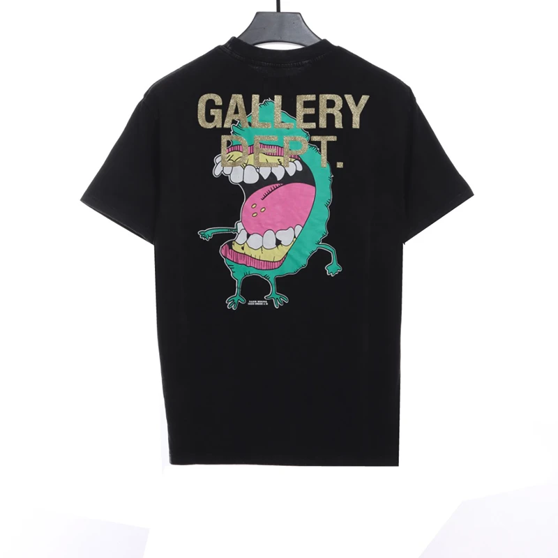gallery dept distressed washed mouth monster t shirt