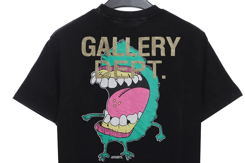 gallery dept distressed washed mouth monster t shirt